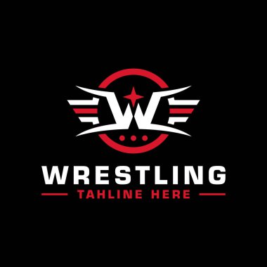 W harfli Profesyonel Güreş Şirketi Logosu Tasarımı