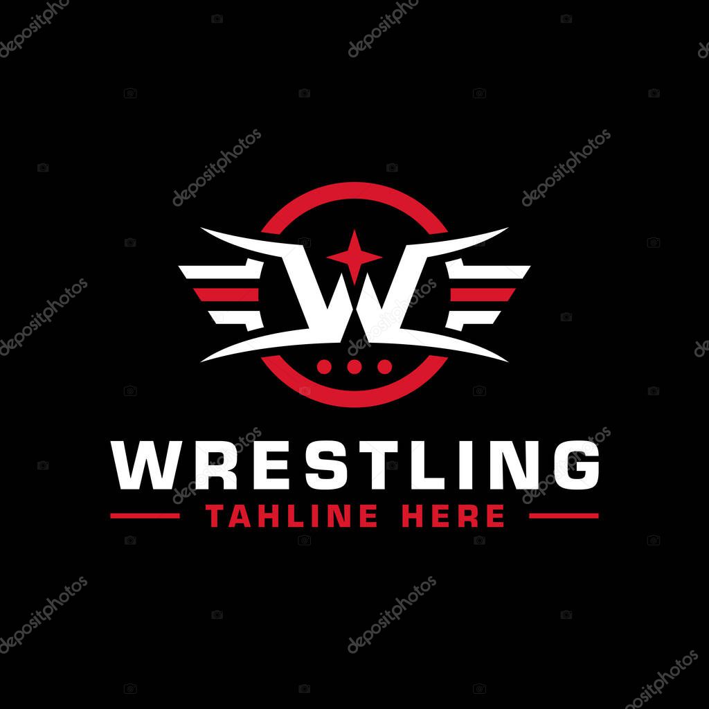 Professional Wrestling Company Logo Design with Initial W