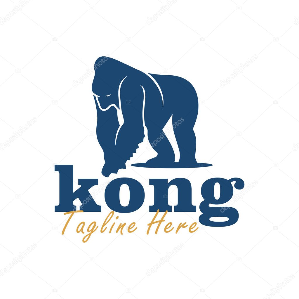 Ancient animal logo design king kong walking