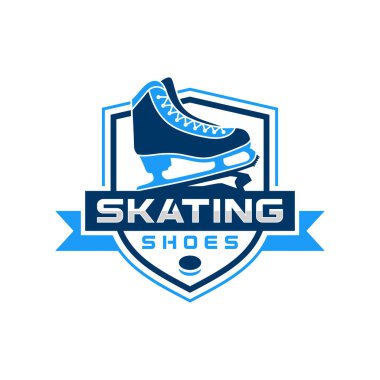 Buz pateni ayakkabısı kalkan logosu tasarımı