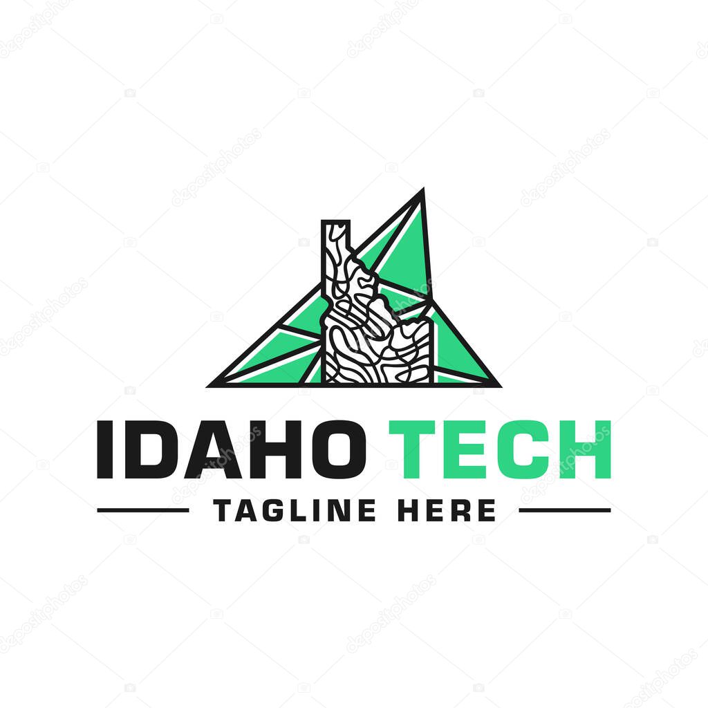 Idaho mountain land contour topography logo design