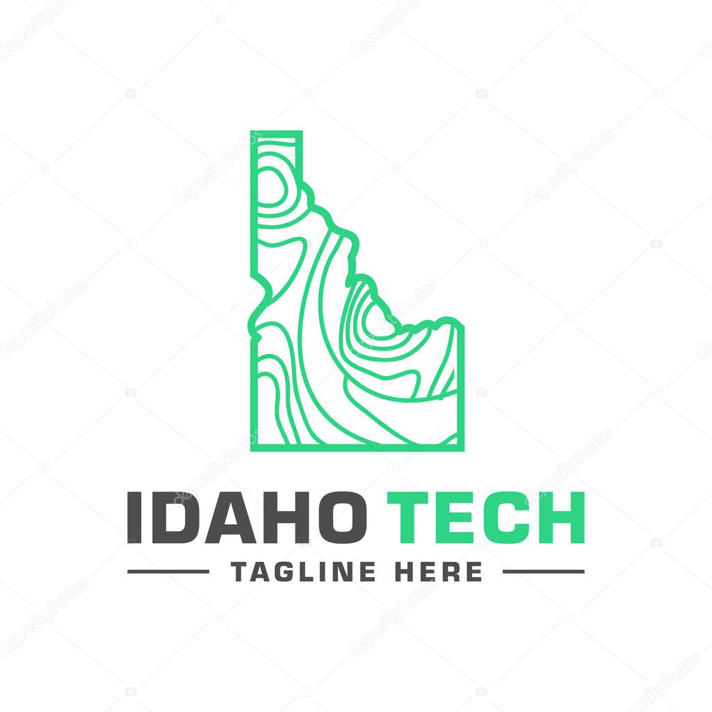 Idaho land movement typography line logo design