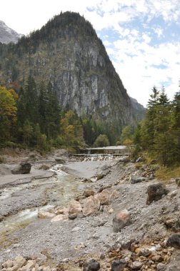 Baraj merdivenleri Berchtesgadenerland, Bavyera, Almanya 'da Wimbachtal' da.