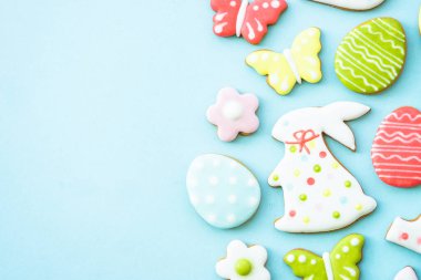 Paskalya kurabiyeleri, Paskalya kurabiyeleri, yemek geçmişi. Kopyalama alanı olan üst görünüm.