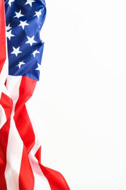 Amerikan bayrağı arkaplan, beyaz bayrak. Tasarım için alanı kopyala.