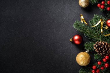 Noel tatili arka planında yassı.