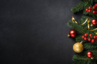 Noel tatili arka planında yassı.