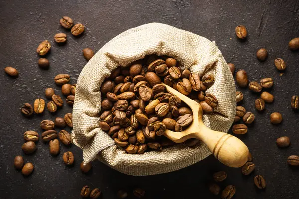 Roasted Coffee Beans Tha Sack Bag Natural Coffee Beans Top — Photo