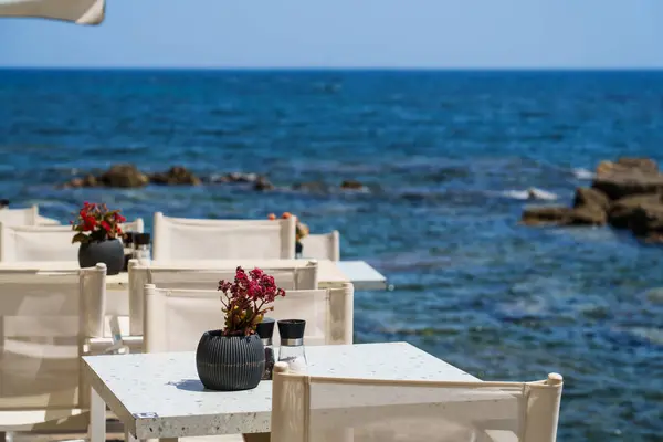 Restaurant Mediterranean Sea Greece Traditional Summer Holidays Sea — Stock Photo, Image