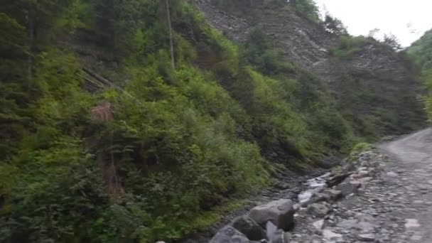 Panoramatický Pohled Skalní Strž Karpatských Horách Zdola Nahoru — Stock video