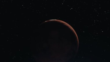 Mars 'ın gerçekçi yüzey detaylarıyla sinematik animasyonu. Mars manzarasının 4K 'daki destansı CGI görüntüsü, derin uzayda Kızıl Gezegen' in Ultra HD animasyonu. Kozmik arkaplan ile dönen Mars animasyonu