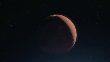 Mars 'ın gerçekçi yüzey detaylarıyla sinematik animasyonu. Mars manzarasının 4K 'daki destansı CGI görüntüsü, derin uzayda Kızıl Gezegen' in Ultra HD animasyonu. Kozmik arkaplan ile dönen Mars animasyonu