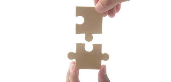 Puzzels Met Elkaar Verbinden Zakelijke Oplossingen Succes Strategie Concept — Stockfoto