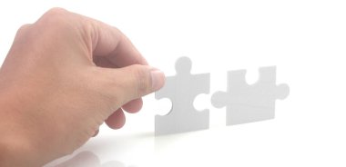 Yapbozu bağlıyorum. İş çözümleri başarı ve strateji kavramı