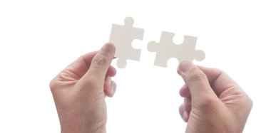 Yapbozu bağlıyorum. İş çözümleri başarı ve strateji kavramı