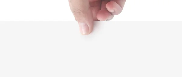 Händer Som Håller Papper Tomt För Brevpapper — Stockfoto