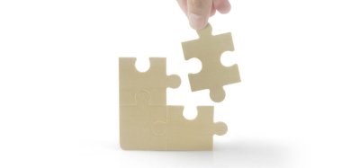 Yapbozu bağlıyorum. İş çözümleri başarı ve strateji kavramı