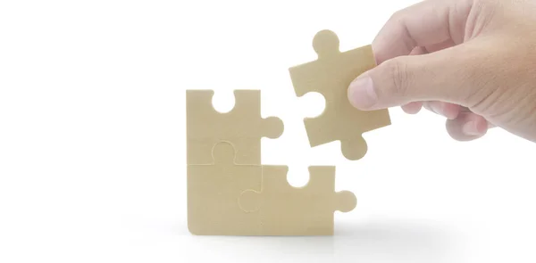 Connecting Jigsaw Puzzle Business Solutions Success Strategy Concept — Stock Photo, Image