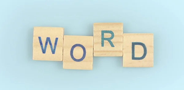 Holzwürfel Mit Dem Buchstaben Des Wortes Holzwürfel Stehend — Stockfoto
