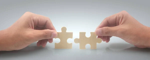 Connexion Puzzle Solutions Entreprise Succès Concept Stratégie — Photo