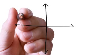Erkek el bir grafik çizimi