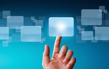 bir dokunmatik ekran arayüzü iterek el