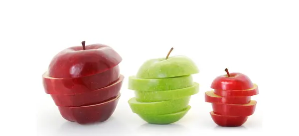 Mieszanych Owoców Jabłko Pokrojone Kawałki Zdjęcia Stockowe bez tantiem