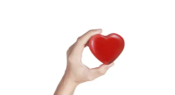Manos Sosteniendo Corazón Rojo Conceptos Donación Salud Cardíaca Imagen De Stock