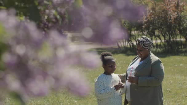 Slowmo Της Αφρο Αμερικανίδας Μητέρας Και Της 8Χρονης Κόρης Της — Αρχείο Βίντεο