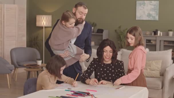 Щаслива Єврейська Сім Яти Малюнків Листівок Картин Готуючись Святкування Хануки — стокове відео