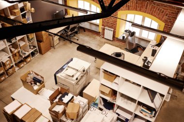 Baskı fabrikası atölyesinin arkaplan resmi, kopyalama alanı