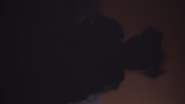 Vertikální Zoom Záběru Vyděšené Afroameričanky Holčička Rozhlížející Kolem Zatímco Sedí — Stock video