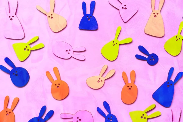 Патерн Декоративних Кроликів Рожевому Тлі Щаслива Великодня Концепція — стокове фото