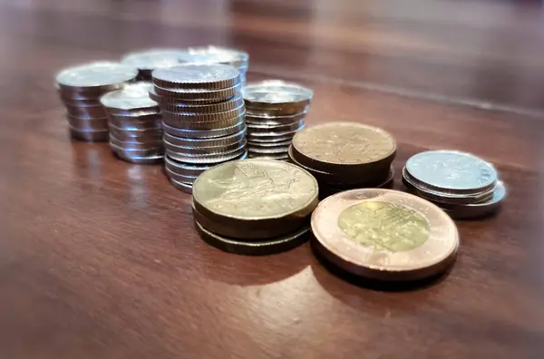 Moedas Metálicas Pequenas Dinheiro República Checa Imagens Royalty-Free