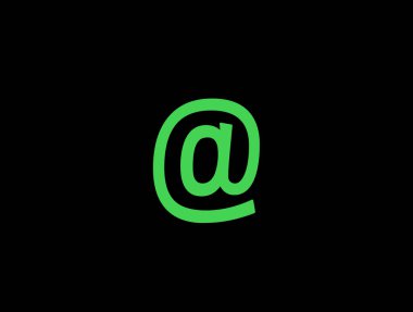 Siyah bir arkaplanda sembol işareti köpek bağı yeşil rengi