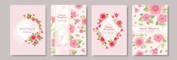 Modèle Floral Rose Doux Serti Tiges Fleurs Oeillet — Image vectorielle