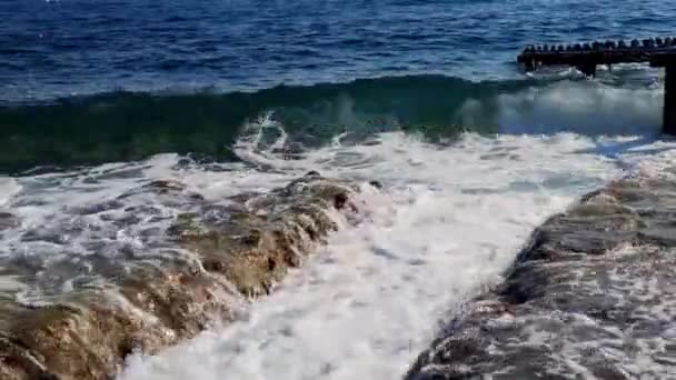 Турецький Пляж Море Прибережний Курорт Морськими Хвилями Відпустка Літні Канікули — стокове відео
