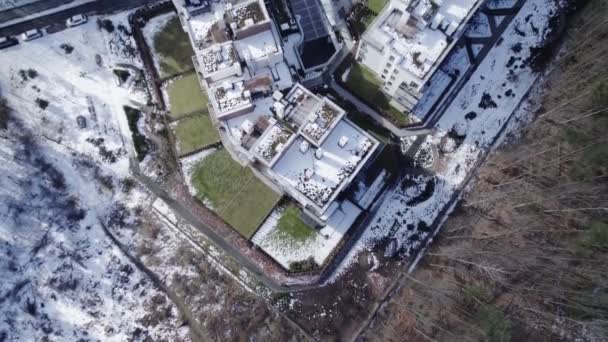 Πάνω Άποψη Από Drone Ουρανοξύστης Κρακοβίας Πυροβολισμός Βόμβα Δεν Υπάρχει — Αρχείο Βίντεο
