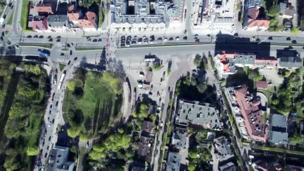 Vista Superior Desde Dron Horizonte Cracovia Disparos Con Drones Hay — Vídeos de Stock