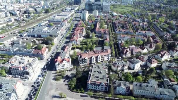 Vista Superior Desde Dron Horizonte Cracovia Disparos Con Drones Hay — Vídeos de Stock