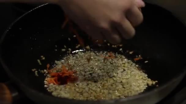 ボルシュトはプレートに注がれている ウクライナの伝統料理 — ストック動画