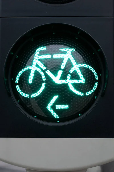 Bicycle traffic light in Germany. Bielefeld. High quality photo