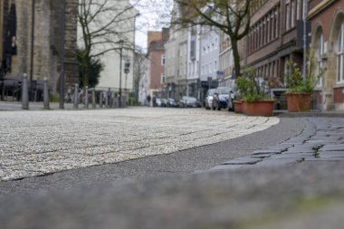 Almanya 'daki Bielefeld şehrinin antik mimarisi. Yüksek kalite fotoğraf