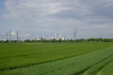 Arka planda üretim alanı. Yüksek kalite fotoğraf