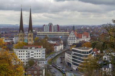 Panoramic view on the city center of Bielefeld, Germany High quality photo clipart