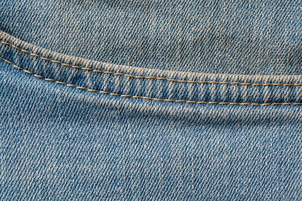 Blauwe Jeans Stof Met Pocket Achtergrond Denim Textuur Close Zicht — Stockfoto