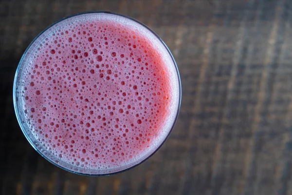 Healthy Eating Food Dieting Vegetarian Concept Glass Juice Smoothie Strawberries — Stockfoto