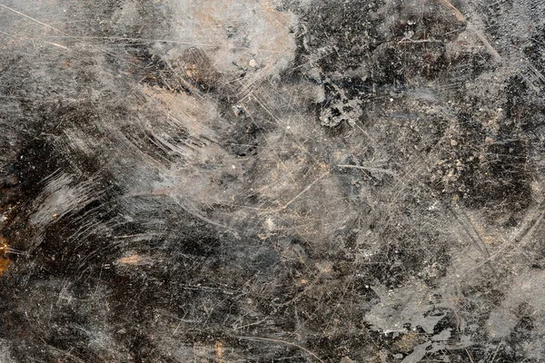 Старый Черный Металлический Фон Текстура Царапинами Трещинами Крупный План Вид — стоковое фото
