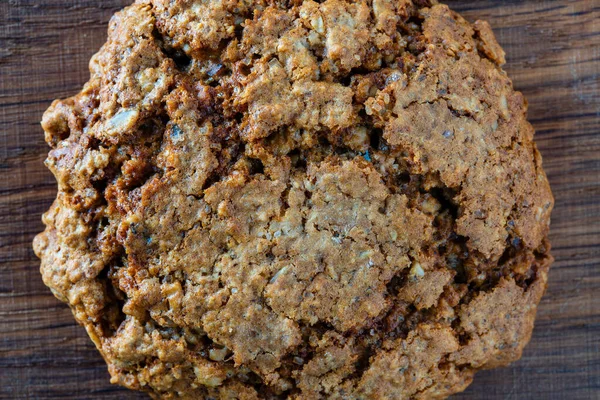 Crust Βρώμης Cookies Abstract Background Texture Close Top View Μακροεντολή — Φωτογραφία Αρχείου