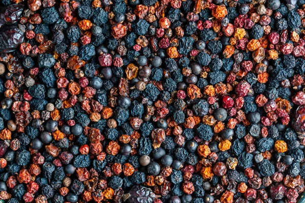 Hausgemachte Getrocknete Waldbeeren Hintergrund Nahaufnahme Draufsicht Lebensmittel Hintergrund Gesundes Essen — Stockfoto